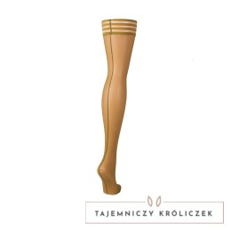 Kix'ies Vanessa D Pończochy Samonośne Nude z Szewkiem i Kubańskim Obcasem Kix\'ies