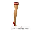 Kixies Whitney B Pończochy do uda czerwony szew cieliste eleganckie Kix\'ies