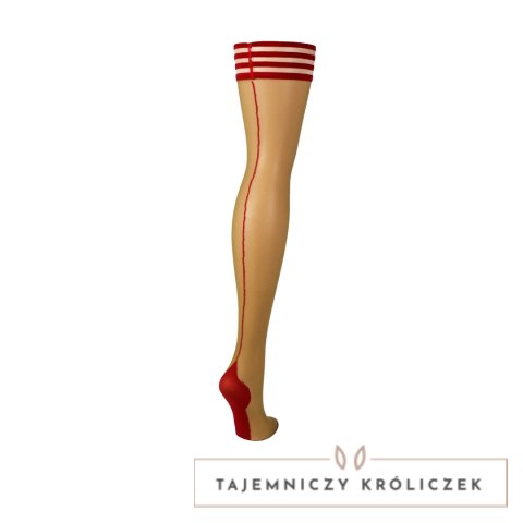Kixies Whitney B Pończochy do uda czerwony szew cieliste eleganckie Kix\'ies