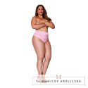 Rene Rofe High Waisted Lace Panty 1X rożowe z ażurowym wykończeniem Dreamgirl