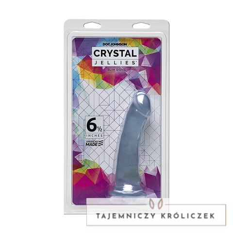 Doc Johnson Crystal Jellies 16,5 cm model wąski z przyssawką przezroczysty Doc Johnson