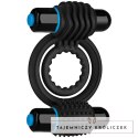 Doc Johnson Double Vibrating Ring czarny - silikonowy system z podwojną wibracją Doc Johnson