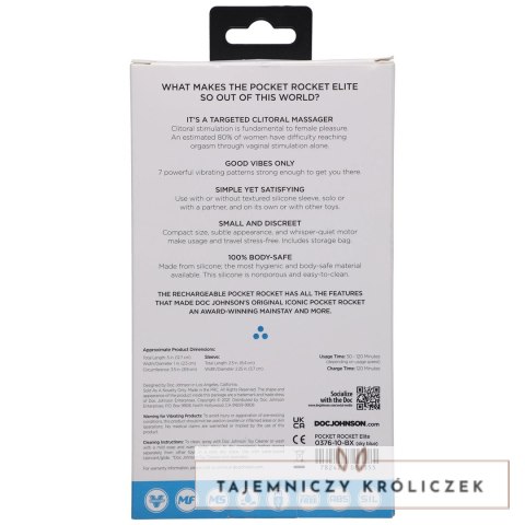 Doc Johnson Pocket Rocket Elite Mini - Kompaktowy model silikonowy 10 cm rożowy Doc Johnson