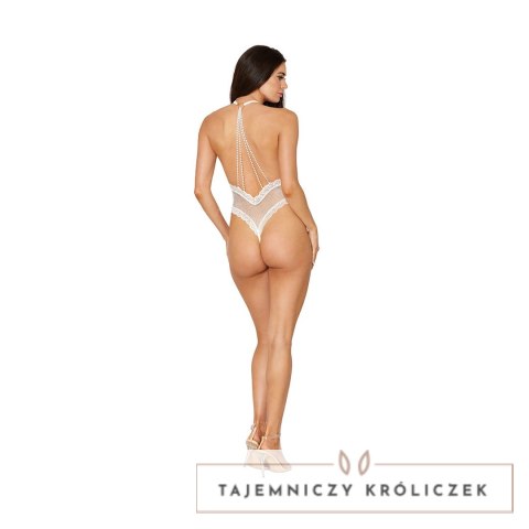 Dreamgirl Body siateczkowe z koronką i perłowymi zdobieniami uniwersalne Dreamgirl