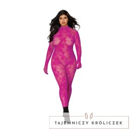 Dreamgirl Bodystocking Azalea Plus Size kwiatowy wzor i diamenty Dreamgirl
