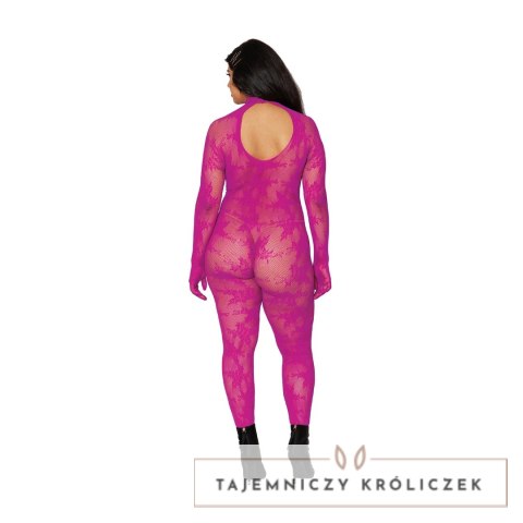 Dreamgirl Bodystocking Azalea Plus Size kwiatowy wzor i diamenty Dreamgirl