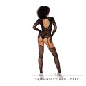 Dreamgirl Bodystocking Zebra Fishnet z podwiązkami uniwersalny Dreamgirl