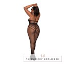 Dreamgirl Bodystocking z rajstopami, czarny, plus size Dreamgirl
