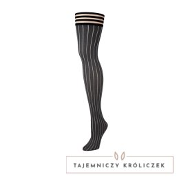 Kix'ies Annabelle pończochy prążkowane szare z systemem antypoślizgowym Kix\'ies