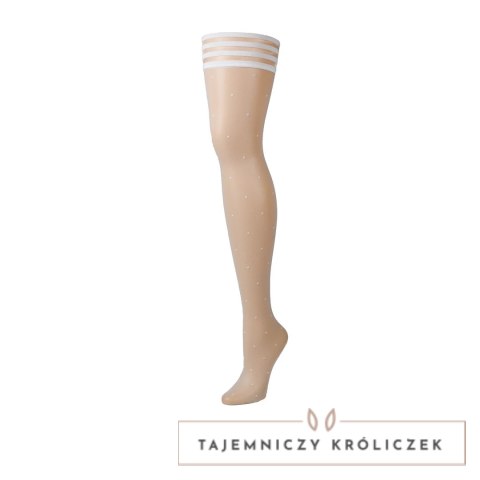 Kix'ies Brooke Leanne D białe pończochy z kropkami, antypoślizgowe Kix\'ies