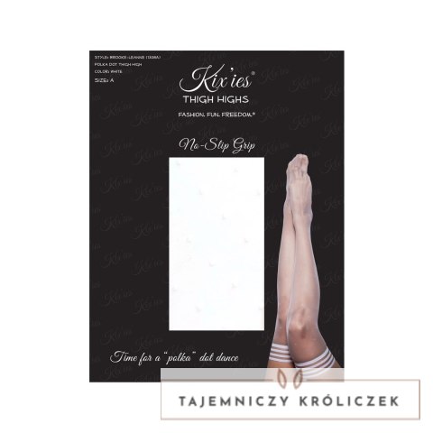 Kix'ies Brooke Leanne D białe pończochy z kropkami, antypoślizgowe Kix\'ies