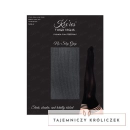 Kix'ies Dana Lynn A - Czarne prążkowane pończochy do ud, antypoślizgowe Kix\'ies