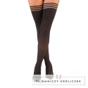 Kix'ies Dana Lynn A - Czarne prążkowane pończochy do ud, antypoślizgowe Kix\'ies