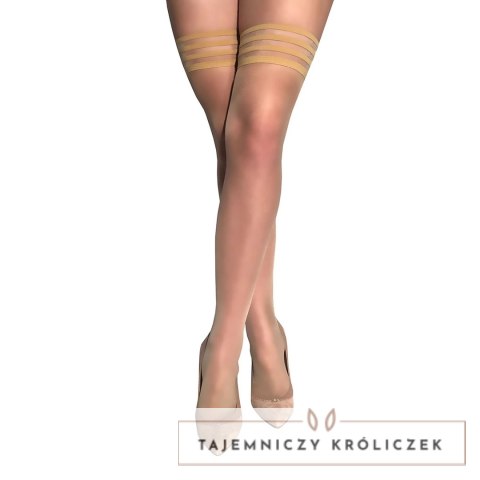 Kixies Jenny C Pończochy do uda Champagne z systemem antypoślizgowym Kix\'ies