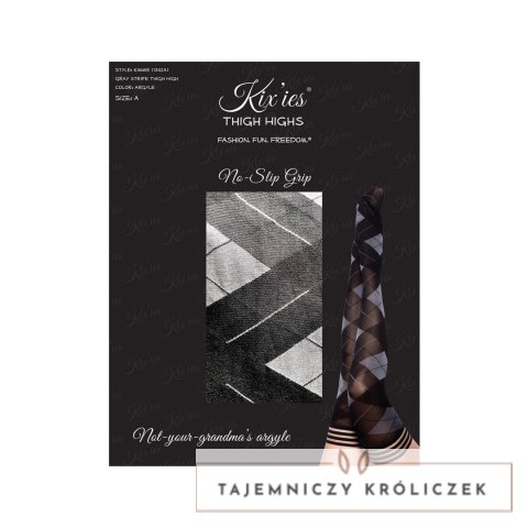 Kix'ies Kimmie C Pończochy do uda Argyle z antypoślizgowym systemem Kix\'ies