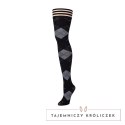 Kix'ies Kimmie D Pończochy Argyle, antypoślizgowe, czarno-białe Kix\'ies
