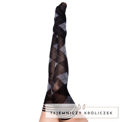 Kix'ies Kimmie D Pończochy Argyle, antypoślizgowe, czarno-białe Kix\'ies