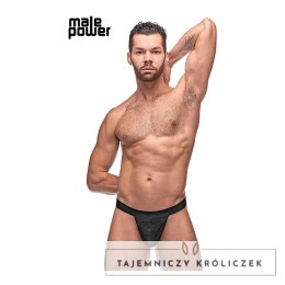 Male Power Micro V Stringi męskie czarne z elastyczną wstawką V Male Power