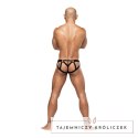Male Power Strappy Ring Jock anatomiczny pas z metalowymi pierścieniami Male Power
