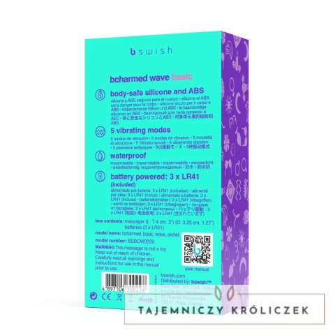 B Swish Bcharmed Basic Wave Orchid - Pierścień z wibracją, silikonowy B Swish