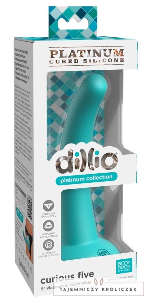 Dillio Platinum Curious Five silikonowy model zakrzywiony 14,6cm turkus Dillio Platinum