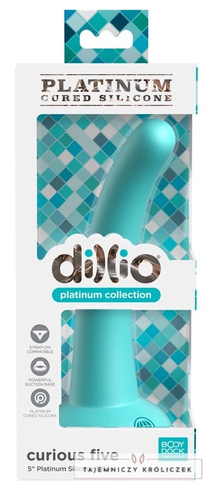 Dillio Platinum Curious Five silikonowy model zakrzywiony 14,6cm turkus Dillio Platinum