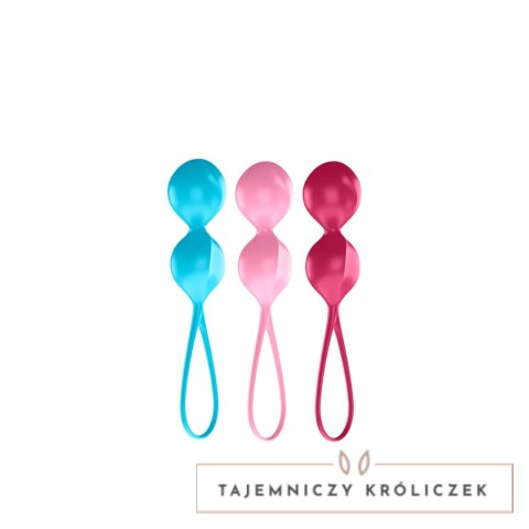 Satisfyer V Balls Training Set - zestaw silikonowy, 3 rozmiary, fioletowy Satisfyer