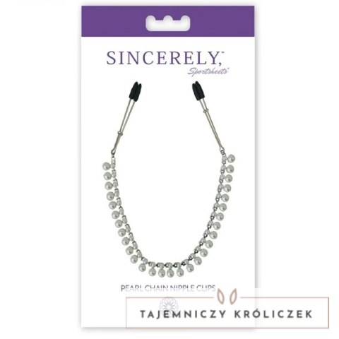 Sportsheets Sincerely Pearl Chain ozdobne klipsy z łańcuszkiem 40,6 cm Sportsheets