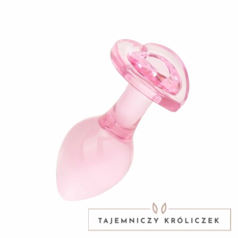 Anal Collection Szklany Korek Intymny Medium 8,3 cm Rożowy Sercowy Bazowy Easytoys Anal Collection