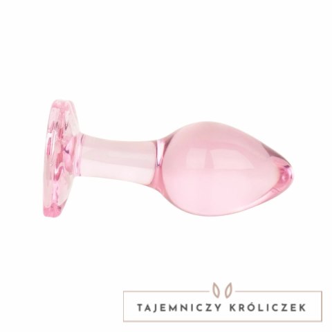 Anal Collection Szklany Korek Intymny Medium 8,3 cm Rożowy Sercowy Bazowy Easytoys Anal Collection
