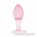 Anal Collection Szklany Korek Intymny Medium 8,3 cm Rożowy Sercowy Bazowy Easytoys Anal Collection
