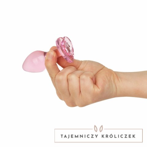 Anal Collection Szklany Korek Intymny Medium 8,3 cm Rożowy Sercowy Bazowy Easytoys Anal Collection
