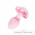Anal Collection Szklany Korek Intymny Small 7 cm Rożowy Sercowe Zakończenie Easytoys Anal Collection