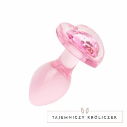 Anal Collection Szklany Korek Intymny Small 7 cm Rożowy Sercowe Zakończenie Easytoys Anal Collection