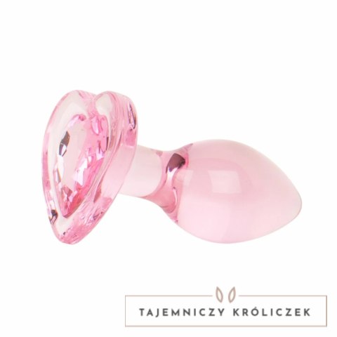 Anal Collection Szklany Korek Intymny Small 7 cm Rożowy Sercowe Zakończenie Easytoys Anal Collection