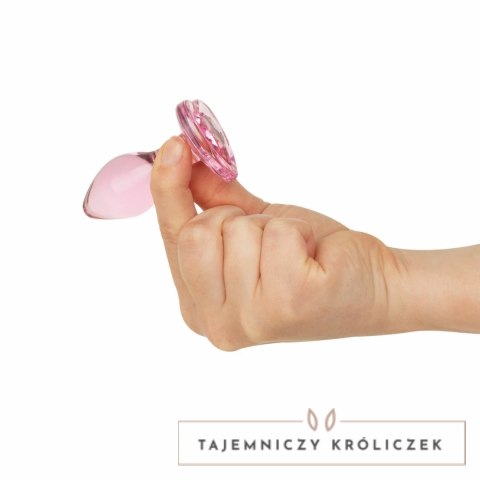Anal Collection Szklany Korek Intymny Small 7 cm Rożowy Sercowe Zakończenie Easytoys Anal Collection