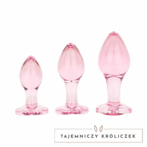 Anal Collection Szklany Korek Intymny Small 7 cm Rożowy Sercowe Zakończenie Easytoys Anal Collection