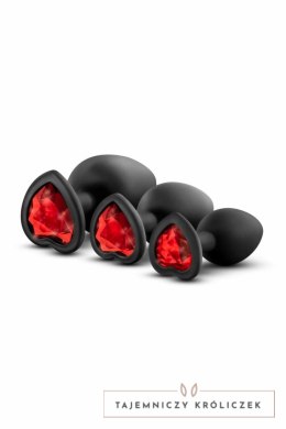 Blush Luxe Bling Plugs Zestaw Treningowy Czarny z Czerwonymi Kryształami Blush