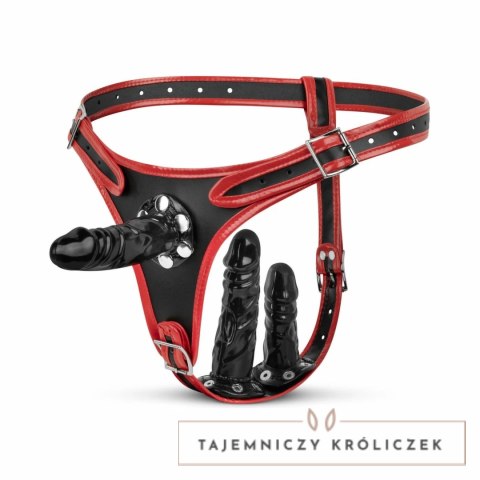Fetish Collection Triple System Intymny z 3 wkładami czarno-czerwony Easytoys Fetish Collection