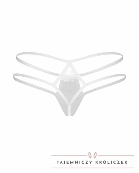 Obsessive Arrowel Panties białe - koronkowe figi z ozdobą S/M Obsessive