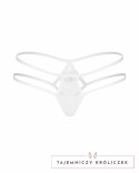 Obsessive Arrowel Panties białe - koronkowe figi z ozdobą S/M Obsessive