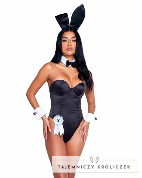 Playboy Classic Bunny Set Black - Zestaw Glamour z Gorsetem i Akcesoriami L Playboy Lingerie