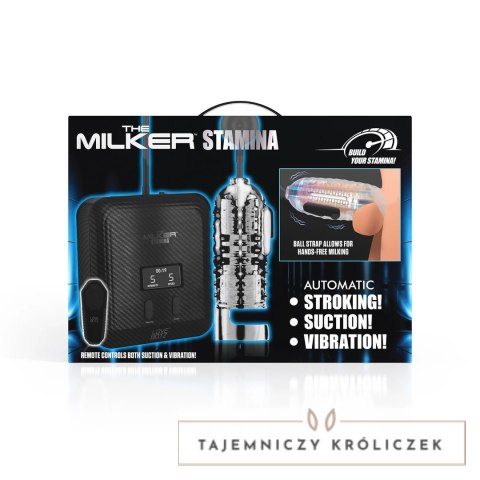XR Brands El Milker Stamina - Automatyczny system z funkcją ssania i wibracji, transparentny XR Brands
