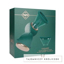 Shots Exquisite Forest Green - Zestaw prożniowy do biustu i okolic intymnych USB Pumped by Shots