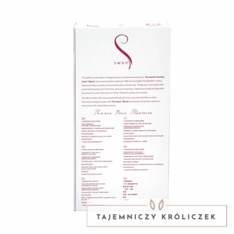 Swan Wand Pink - Wibrujący masażer z dwoma silnikami, silikonowy Swan Vibes
