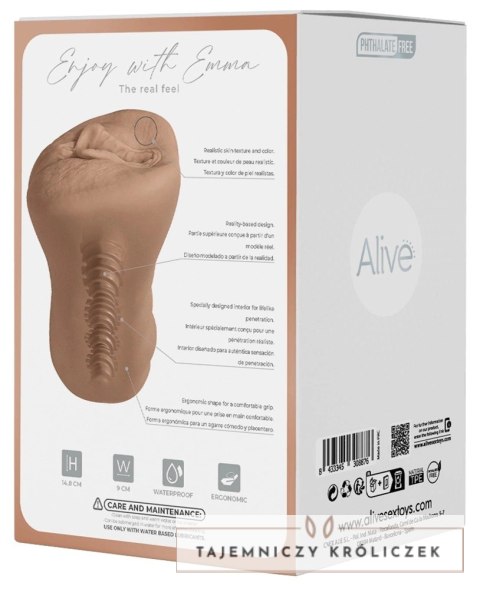 Alive Emma - model ręczny, anatomiczny, miękki TPE, 14,8 cm Alive