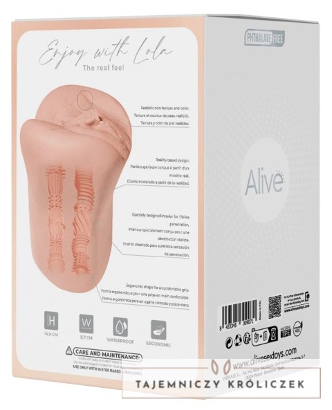 Alive Lola Realistyczna Maszyna Intymna TPE Dwukanałowa 14,9 cm Alive