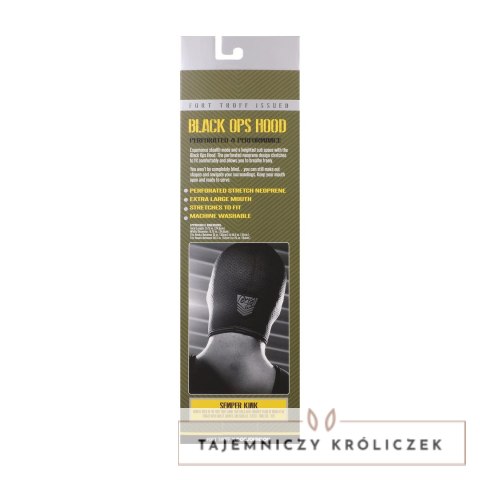 Doc Johnson Black Ops Hood Regular Czarny - maska z neoprenu, rozmiar uniwersalny Doc Johnson