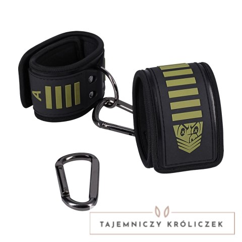 Doc Johnson Tactical Ankle Cuffs Black/Green regulowane neoprenowe Doc Johnson