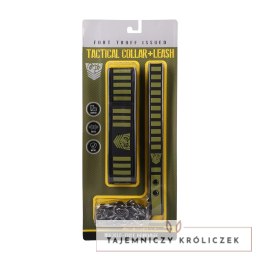 Doc Johnson Tactical Collar & Leash Black/Green - regulowany neoprenowy komplet Doc Johnson